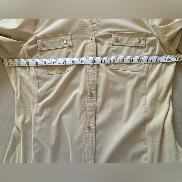 Zac & Rachel 3/4 sleeve shirt for women Small Size Beige Color - Picture 6 of 9